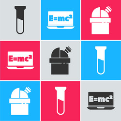 set test tube and flask equation solution vector image