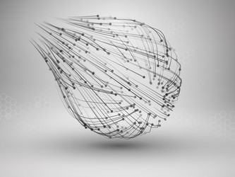 Sphere with connected lines and dots wireframe vector