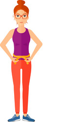 woman measuring waist Vector Image