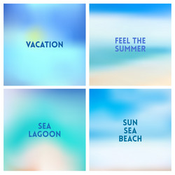 Abstract beach blurred background set 4 vector