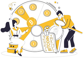 bitcoin wallet dive into world cryptocurrency vector image