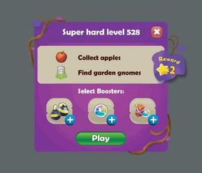 complete set of level button game ui pop-up icon vector image