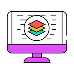 full stack development software icon color vector image
