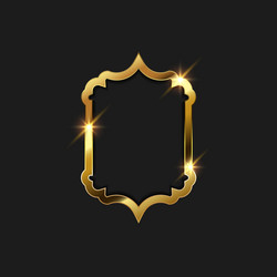 Gold frame design vector