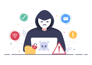 hacker using computer server to activity hacked vector image
