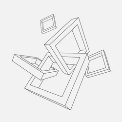 Interlocking 3D Frames vector image