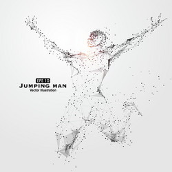 Man Connecting Lines, Forming Shapes vector image