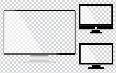 realistic computer display vector image