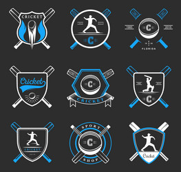 set of badges cricket vector