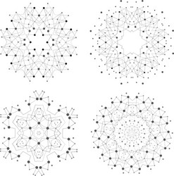 set of shape molecular structure with lines vector image