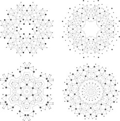 Set of shape molecular structure with lines vector