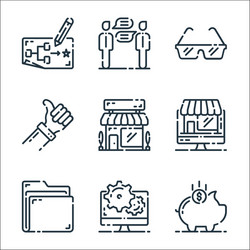 startup line icons linear set quality vector image