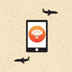 wifi signal in flight design vector image