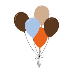 bundle of colorful balloons with strings floating vector image