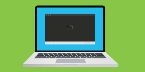 computer buffering video loading to play vector
