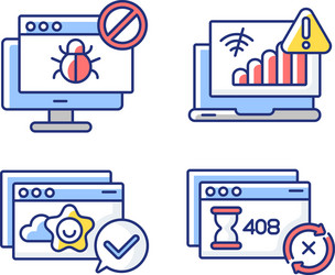 internet browsing notifications rgb color icons vector image