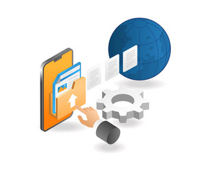 sending data from smartphone vector image