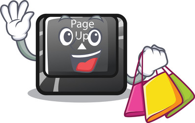 shopping button page up isolated with character vector image