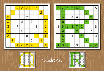 sudoku set with answers q r letters vector image