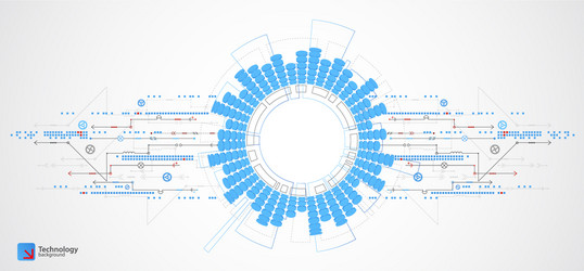 abstract technological background with various vector