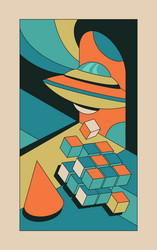 an abstract psychedelic cosmic journey a deep vector image