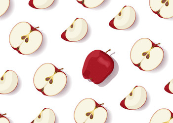 Apple seamless pattern and slice dropping Vector Image