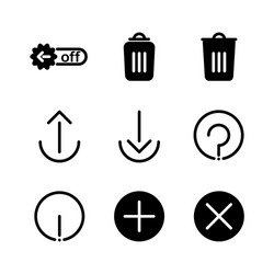 basic user interface icon set glyph include vector image