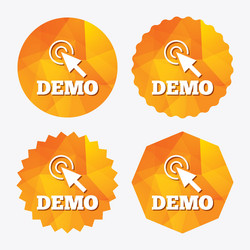 demo with cursor sign icon demonstration symbol vector image