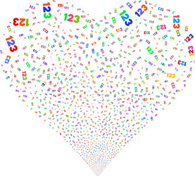 digits fireworks heart vector image