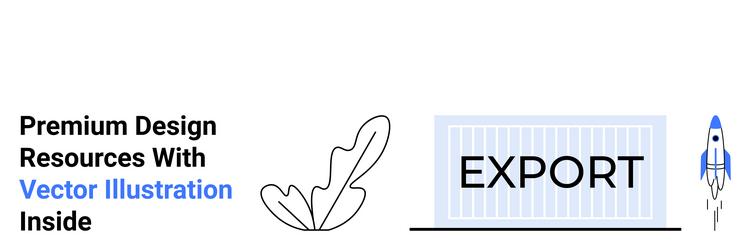 export concept with shipping container rocket vector image