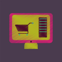 flat shading style icon computer sale online vector image