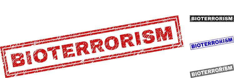 grunge bioterrorism scratched rectangle stamp vector image