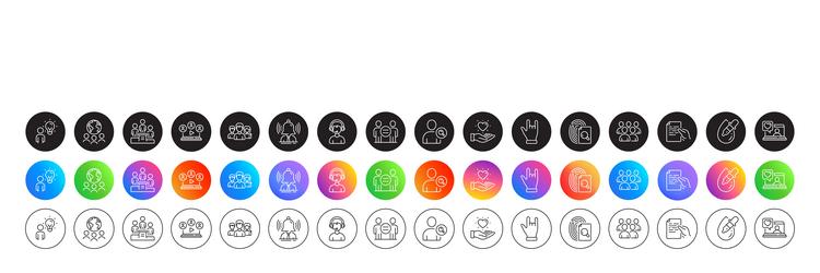 inspect group and consultant line icons for web vector image