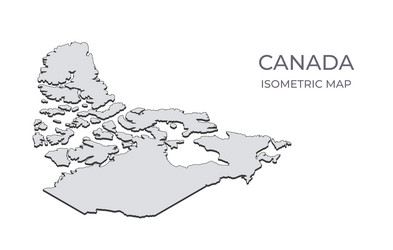 map of the canada in simple isometric form vector image