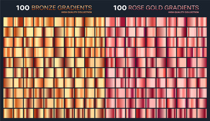 Rose goldbronze gradientpatterntemplateset vector