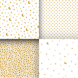 set of seamless patterns with cartoon stars vector image