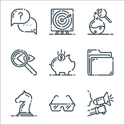 startup line icons linear set quality vector image
