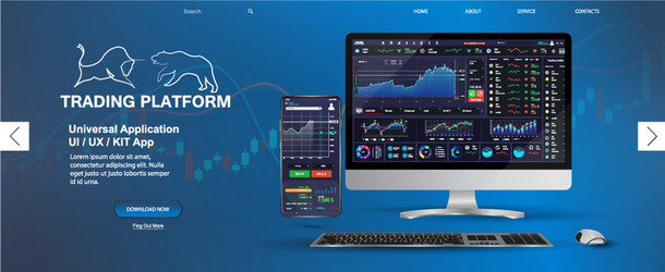trading platform web page template vector image