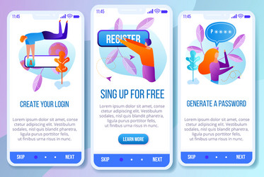 User Sign Up Mobile App Template vector image