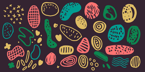a set different elements in doodle style vector image