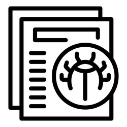 bug document icon outline system destroy vector