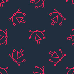 red line bezier curve icon isolated seamless vector image