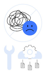 streamlined problem-solving concept using tools vector image
