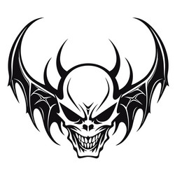 Vintage Demon Skull with Wings Vector Image