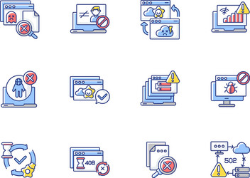web notifications rgb color icons set vector image