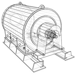 wire-frame engine tracing of 3d eps vector image