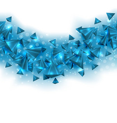 Abstract blue background with pyramids and light vector