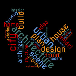 Architecture word cloud architectural concept vector