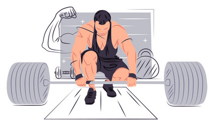 bodybuilder in shadow sharp lines style vector image