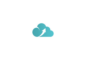 cloud upload technology logo vector image